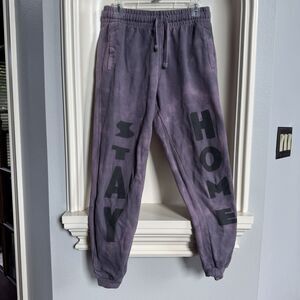 Play On Fest Stay Home Purple Tie Dye Sweatpants with Pockets Size M